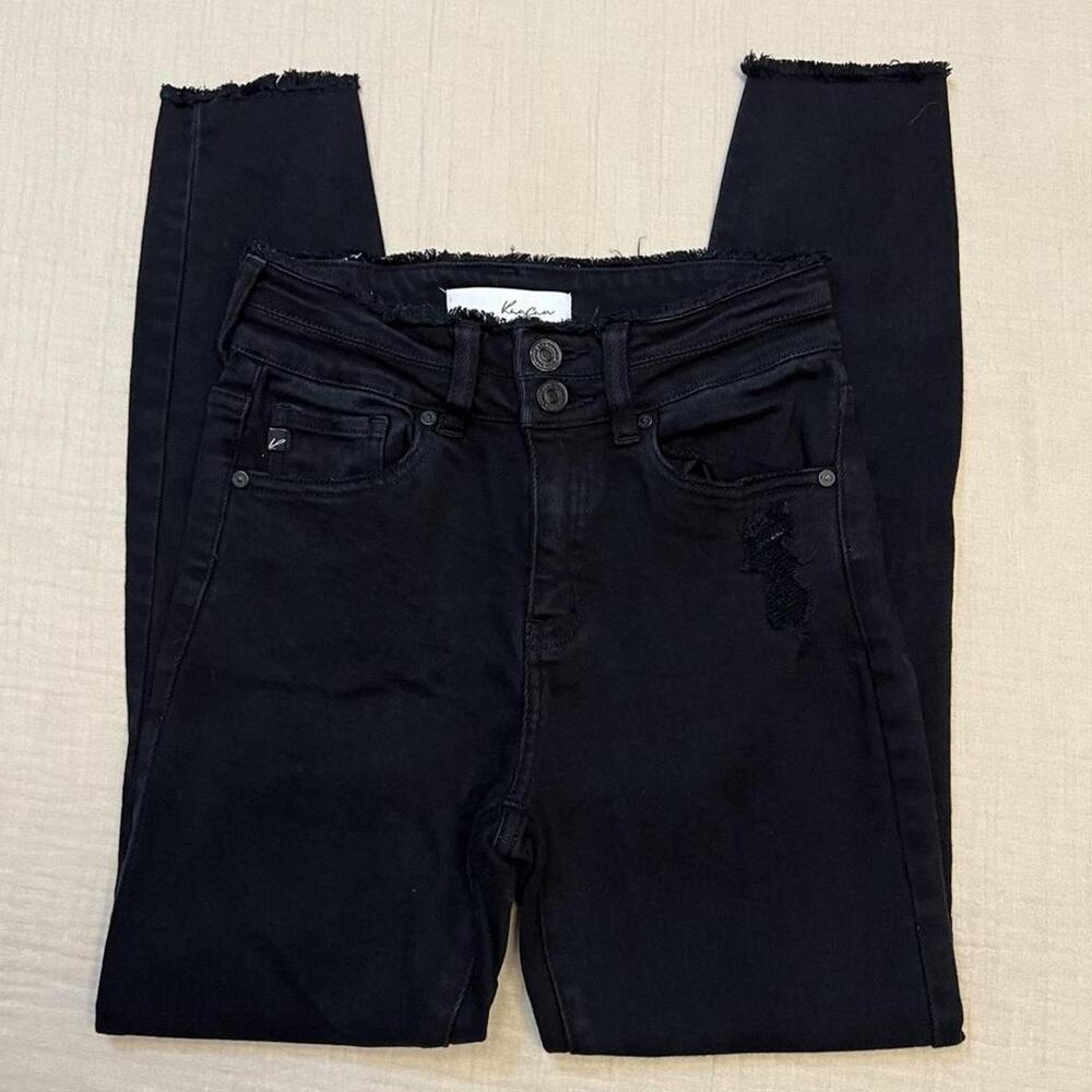 KanCan "Danica" high rise frayed ankle skinny jeans